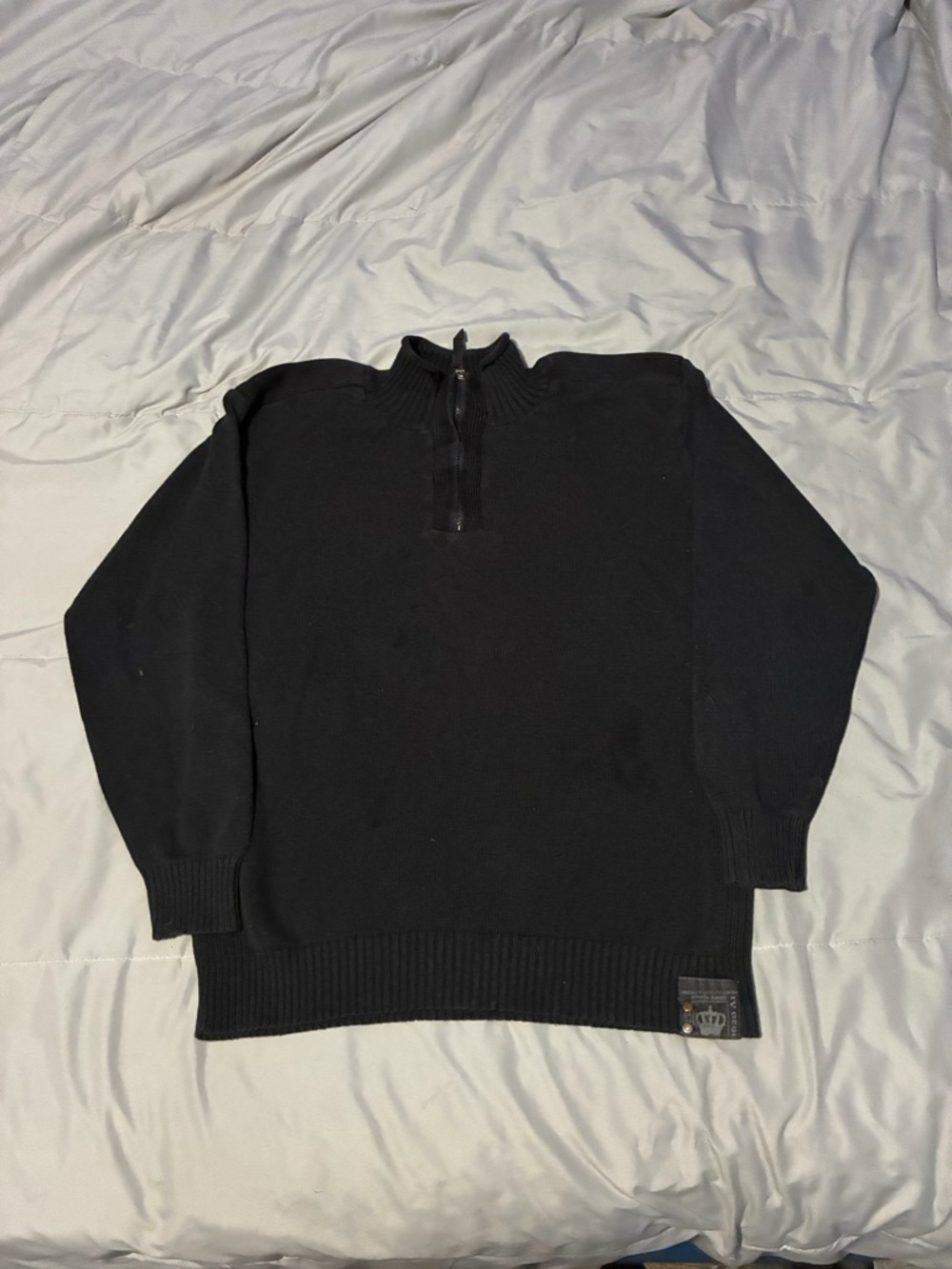 Adolfo Black Zip-Neck Men's Sweater